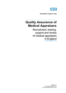 Quality Assurance of Medical Appraisers
