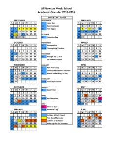 All Newton Music School Academic Calendar 2015