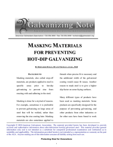 masking materials for preventing hot -dip galvanizing