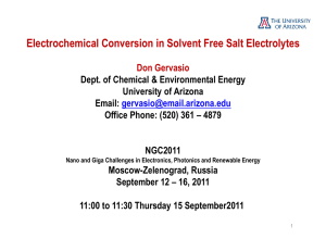 Electrochemical Conversion in Solvent Free Salt Electrolytes