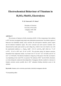 Electrochemical Behaviour of Titanium in H2SO4