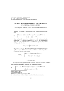ON SOME NONLINEAR DISSIPATIVE EQUATIONS WITH SUB