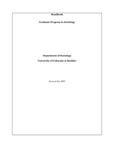 2009 Graduate Student Handbook - University of Colorado Boulder
