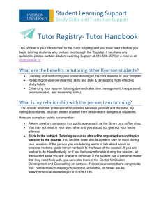 Tutor Registry- Tutor Handbook