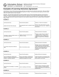Examples of Learning Outcomes Agreement