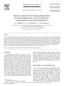 Tectonic evolution of the Siberian paleocontinent from the