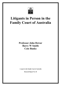 Litigant in Person Study - Family Court of Australia