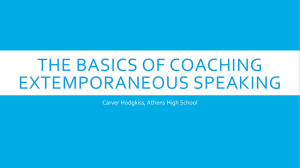 Basics of Coaching Extemp