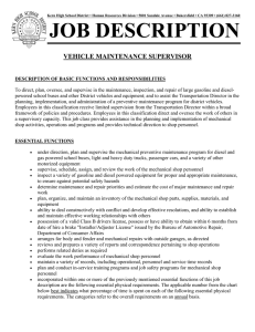 job description vehicle maintenance supervisor
