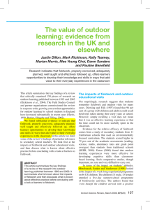The value of outdoor learning: evidence from research in the UK and
