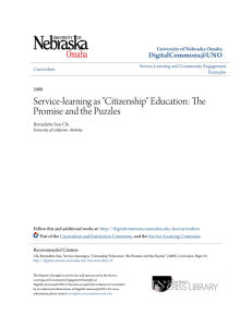 Service-learning as "Citizenship" Education: The Promise and the