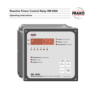 Reactive Power Control Relay RM 9606