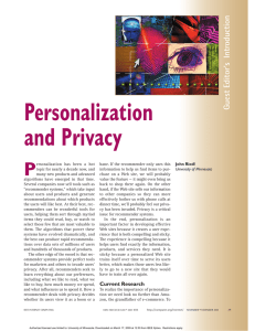 Personalization and privacy - Internet Computing, IEEE
