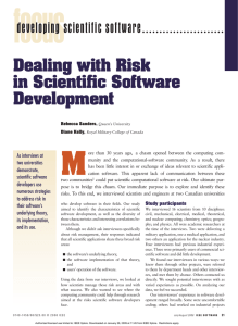 Dealing with Risk in Scientific Software Development developing