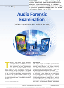 Audio Forensic Examination