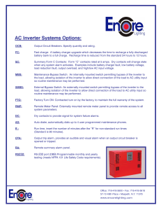 AC Inverter Systems Options: