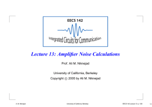Lecture 13: Amplifier Noise Calculations - RFIC