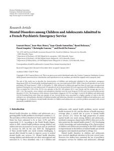 Research Article Mental Disorders among Children and