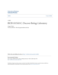 BIOB 101N.01C: Discover Biology Laboratory