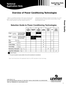 App Note PQ104 Overview of Power Conditioning Technologies