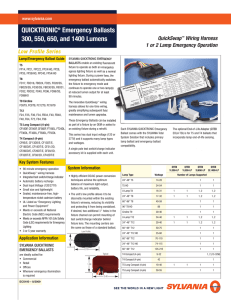 QUICKTRONIC® Emergency Ballasts 300, 550, 650, and 1400