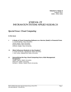 JOURNAL OF INFORMATION SYSTEMS APPLIED RESEARCH