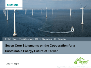 Presentation by Mr. Erdal Elver (Siemens Taiwan)