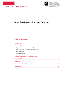 PRACTICE STAndARd Infection Prevention and Control