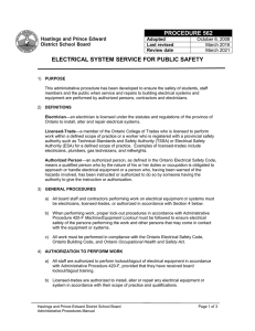 electrical system service for public safety procedure 562