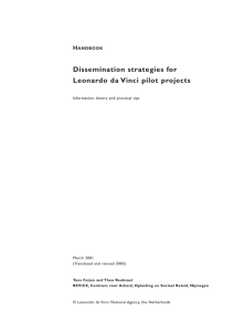 Dissemination strategies for Leonardo da Vinci pilot projects