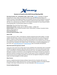 Xcovery to Present at the AACR Annual Meeting 2016