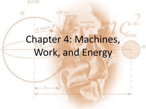 Chapter 4: Machines, Work, and Energy