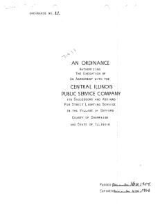 AN ORDINANCE CENTRAL ILLINOIS PUBLIC SERVICE COMPANY