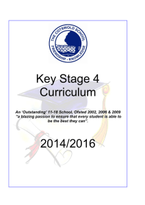 Key Stage 4 Curriculum 2014/2016