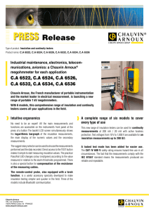 PRESS Release - Chauvin Arnoux