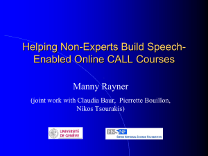 Helping Non-Experts Build Speech-Enabled Online CALL