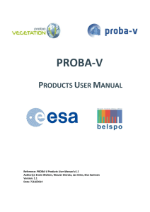 PROBA-V Products User Manual - the PROBA-V website