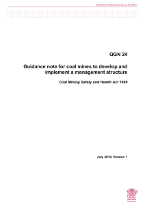 Guidance note for coal mines to develop and implement a