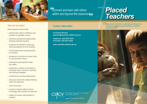 Placed Teachers brochure - Catholic Education Melbourne