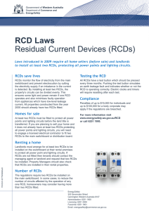 RCD Laws Residual Current Devices (RCDs)