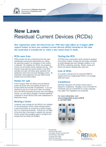 RCD Residual Current Devices - New Laws