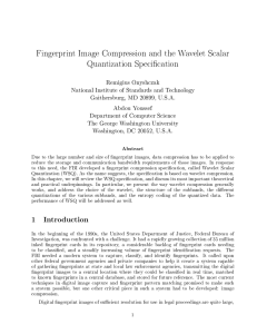 Fingerprint Image Compression and the Wavelet Scalar