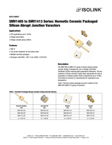 SMV1405 to SMV1413 Series: Hermetic Ceramic Packaged