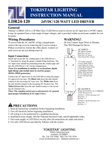 tokistar lighting instruction manual ldr24
