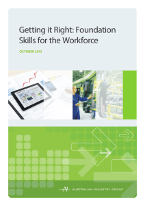 Getting it Right: Foundation Skills for the Workforce