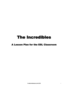 The Incredibles - ESL Movie Lesson