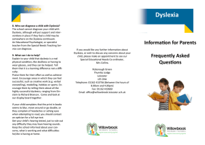 to view frequently Asked Questions by parents/carers about Dyslexia