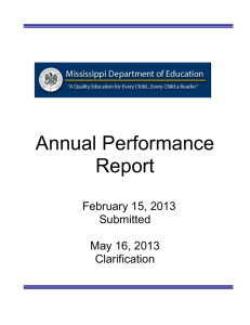 Part B State Annual Performance Report (APR) for ______ (Insert FFY)