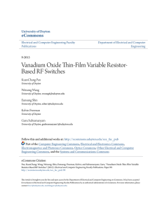 Vanadium Oxide Thin-Film Variable Resistor-Based