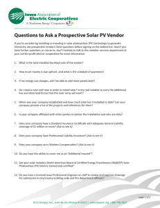 Questions to Ask a Prospective Solar PV Vendor